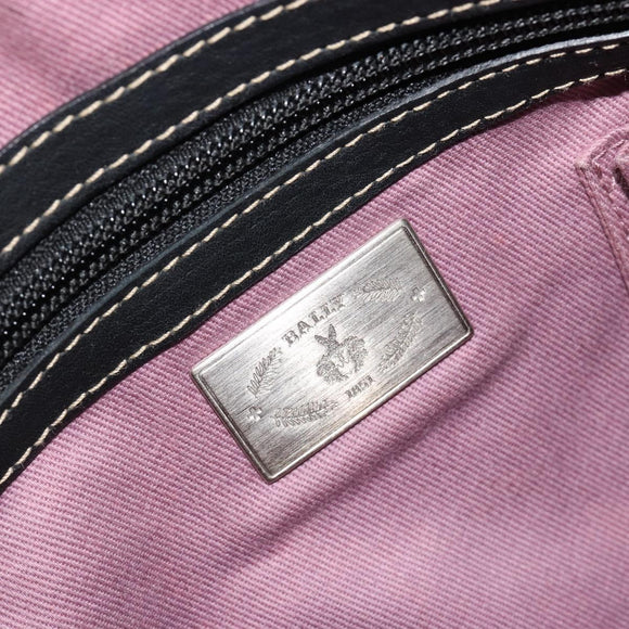 BALLY Umhängetasche Leder Schwarz Silber Auth 180860A