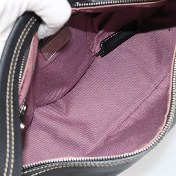 BALLY Umhängetasche Leder Schwarz Silber Auth 180860A