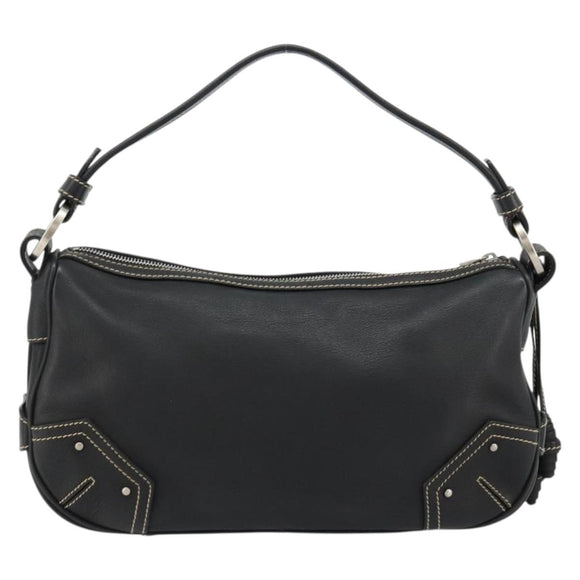 BALLY Umhängetasche Leder Schwarz Silber Auth 180860A