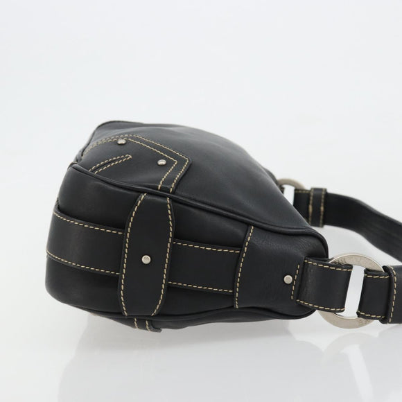 BALLY Umhängetasche Leder Schwarz Silber Auth 180860A