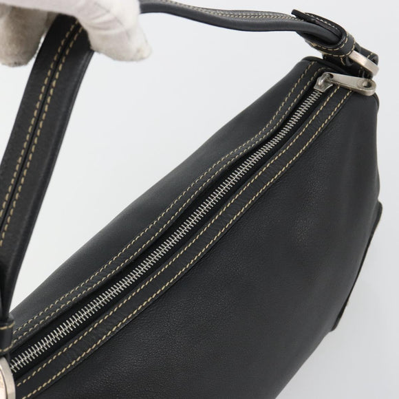 BALLY Umhängetasche Leder Schwarz Silber Auth 180860A