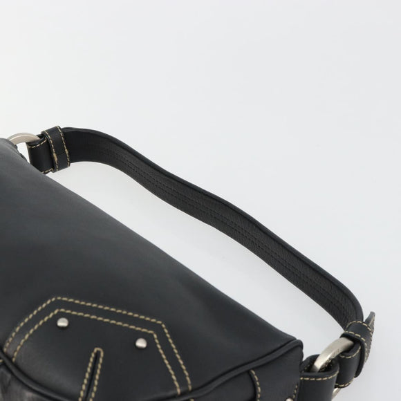 BALLY Umhängetasche Leder Schwarz Silber Auth 180860A