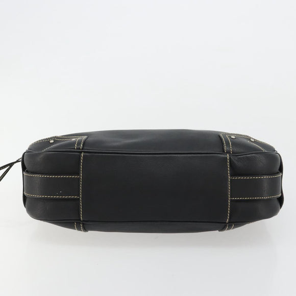 BALLY Umhängetasche Leder Schwarz Silber Auth 180860A