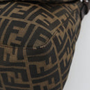FENDI Zucca Canvas Mamma Baguette Shoulder Bag Brown Black Auth 180861A-10