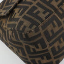 FENDI Zucca Canvas Mamma Baguette Shoulder Bag Brown Black Auth 180861A-11