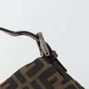 FENDI Zucca Canvas Mamma Baguette Shoulder Bag Brown Black Auth 180861A-14