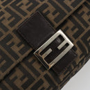 FENDI Zucca Canvas Mamma Baguette Shoulder Bag Brown Black Auth 180861A-15