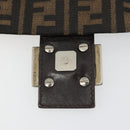 FENDI Zucca Canvas Mamma Baguette Shoulder Bag Brown Black Auth 180861A-17