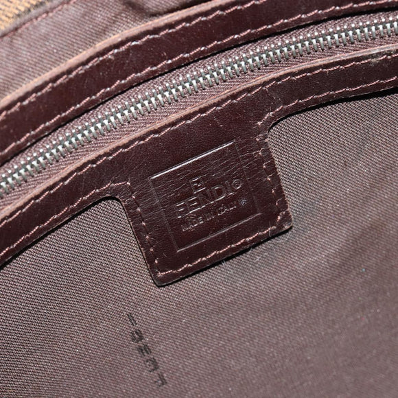 FENDI Zucca Canvas Mamma Baguette Shoulder Bag Brown Black Auth 180861A