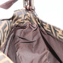 FENDI Zucca Canvas Mamma Baguette Shoulder Bag Brown Black Auth 180861A-20