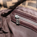 FENDI Zucca Canvas Mamma Baguette Shoulder Bag Brown Black Auth 180861A-22