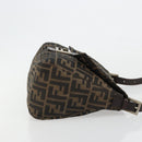 FENDI Zucca Canvas Mamma Baguette Shoulder Bag Brown Black Auth 180861A-4