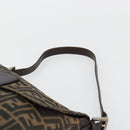 FENDI Zucca Canvas Mamma Baguette Shoulder Bag Brown Black Auth 180861A-8