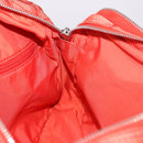 CHANEL New Travel Line Hand Bag Canvas Orange Silver CC Auth 180862-20