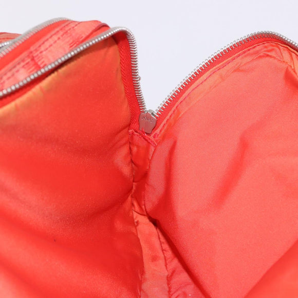 CHANEL New Travel Line Hand Bag Canvas Orange Silver CC Auth 180862