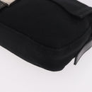 FENDI Mamma Baguette Schultertasche Baumwolljersey Schwarz Silber Auth 180863-11