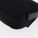 FENDI Mamma Baguette Schultertasche Baumwolljersey Schwarz Silber Auth 180863-13