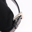 FENDI Mamma Baguette Schultertasche Baumwolljersey Schwarz Silber Auth 180863-15