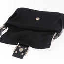 FENDI Mamma Baguette Schultertasche Baumwolljersey Schwarz Silber Auth 180863-17