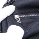 FENDI Mamma Baguette Schultertasche Baumwolljersey Schwarz Silber Auth 180863-22