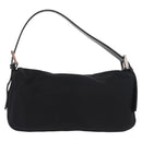 FENDI Mamma Baguette Schultertasche Baumwolljersey Schwarz Silber Auth 180863-3