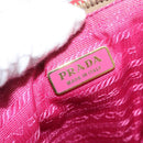 PRADA Pouch Patent leather Red Gold Auth 180864-10