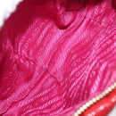 PRADA Pouch Patent leather Red Gold Auth 180864-11