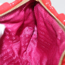 PRADA Pouch Patent leather Red Gold Auth 180864-18