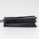 CHANEL Matelasse Chain Shoulder Bag Lamb Skin Black Gold CC Auth 180868-11