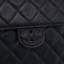 CHANEL Matelasse Chain Shoulder Bag Lamb Skin Black Gold CC Auth 180868-16