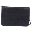 CHANEL Matelasse Chain Shoulder Bag Lamb Skin Black Gold CC Auth 180868-2