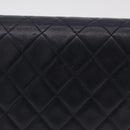 CHANEL Matelasse Chain Shoulder Bag Lamb Skin Black Gold CC Auth 180868-4