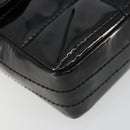 CHANEL Choco Bar Chain Shoulder Bag patent Black Gold CC Auth 180869SAV-14