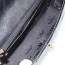 CHANEL Choco Bar Chain Shoulder Bag patent Black Gold CC Auth 180869SAV-11
