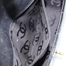 CHANEL Choco Bar Chain Shoulder Bag patent Black Gold CC Auth 180869SAV-23