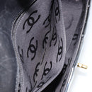 CHANEL Choco Bar Chain Shoulder Bag patent Black Gold CC Auth 180869SAV-24