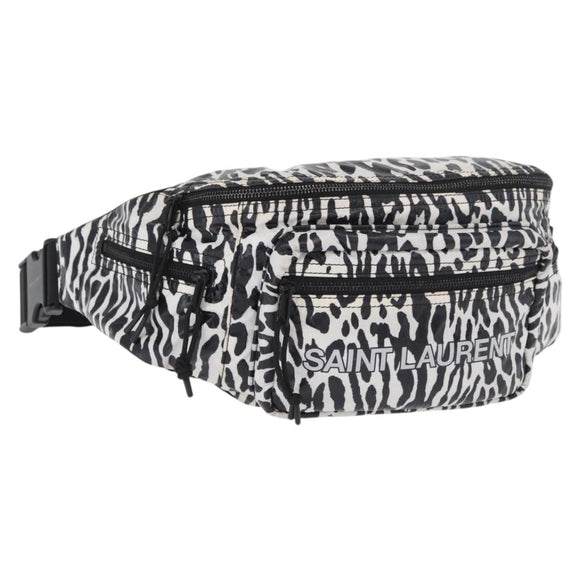 SAINT LAURENT Waist bag Nylon White Auth 180871A