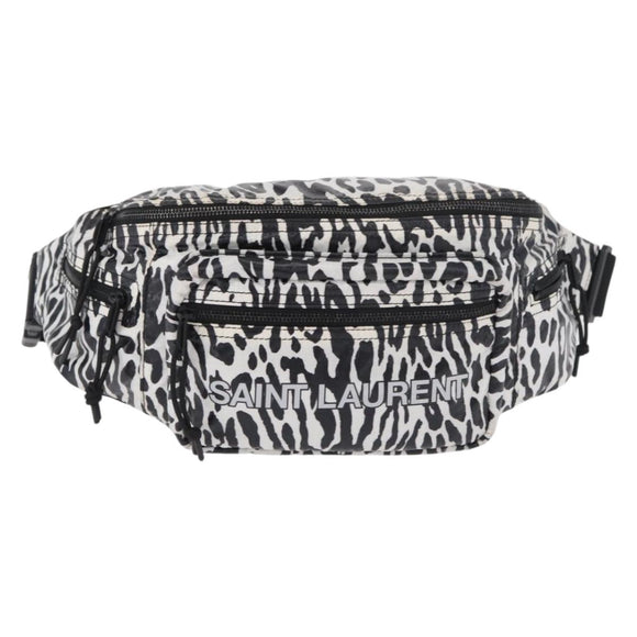 SAINT LAURENT Waist bag Nylon White Auth 180871A
