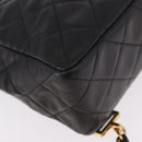 CHANEL Matelasse Ketting Rugzak Lamsleer Goud Zwart CC Auth 180873SAV-9