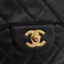 CHANEL Matelasse Ketting Rugzak Lamsleer Goud Zwart CC Auth 180873SAV-17
