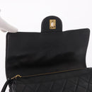CHANEL Matelasse Ketting Rugzak Lamsleer Goud Zwart CC Auth 180873SAV-18