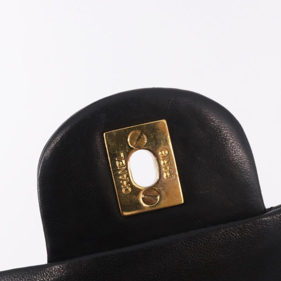 CHANEL Matelasse Ketting Rugzak Lamsleer Goud Zwart CC Auth 180873SAV
