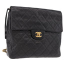 CHANEL Matelasse Ketting Rugzak Lamsleer Goud Zwart CC Auth 180873SAV-1