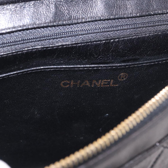 CHANEL Matelasse Ketting Rugzak Lamsleer Goud Zwart CC Auth 180873SAV