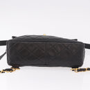 CHANEL Matelasse Ketting Rugzak Lamsleer Goud Zwart CC Auth 180873SAV-5