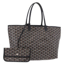 GOYARD Saint Louis PM Tote Bag Coated Canvas Black Silver Auth 180875-1