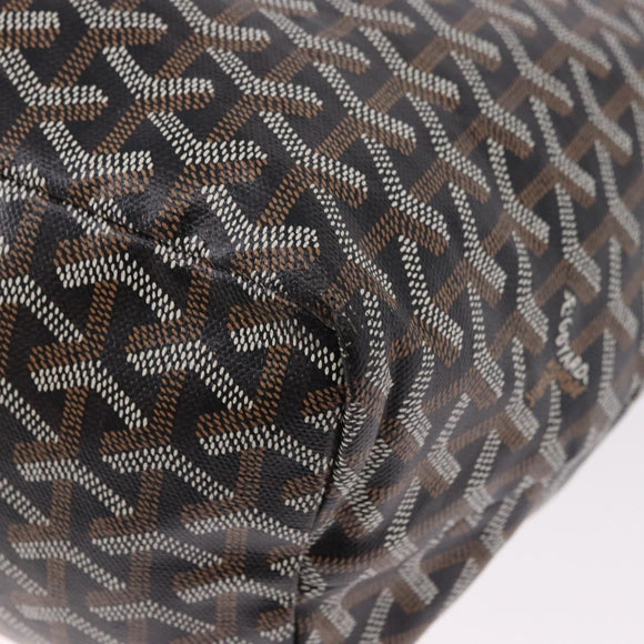 GOYARD Saint Louis PM Tote Bag Coated Canvas Black Silver Auth 180875