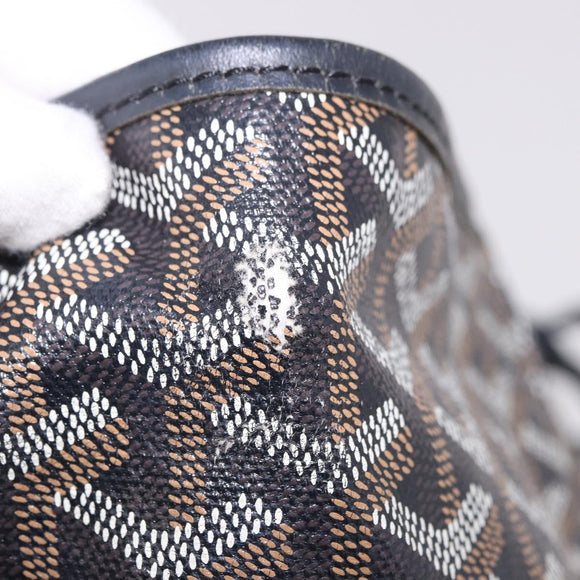 GOYARD Saint Louis PM Tote Bag Coated Canvas Black Silver Auth 180875