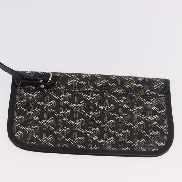 GOYARD Saint Louis PM Tote Bag Coated Canvas Black Silver Auth 180875