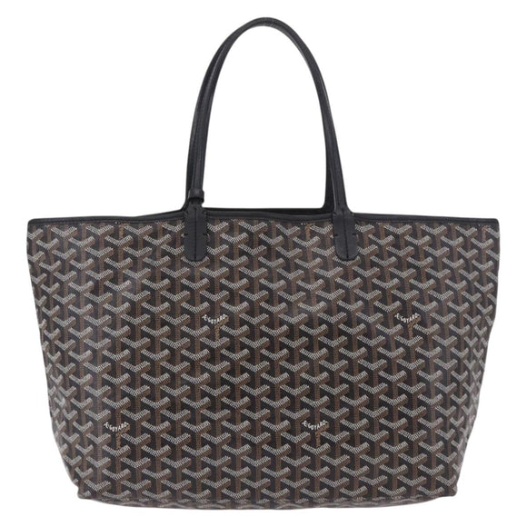 GOYARD Saint Louis PM Tote Bag Coated Canvas Black Silver Auth 180875